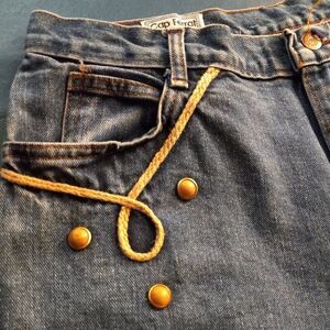 Vintage Embellished Cap Ferrat  Size 10-12 Blue Jeans Cottagecore Granny Chic